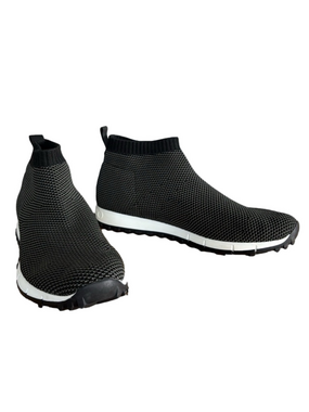 Jimmy Choo Men’s Norway FlyKnit Black Gray Slip-On Knit Sneakers size 42 US 9